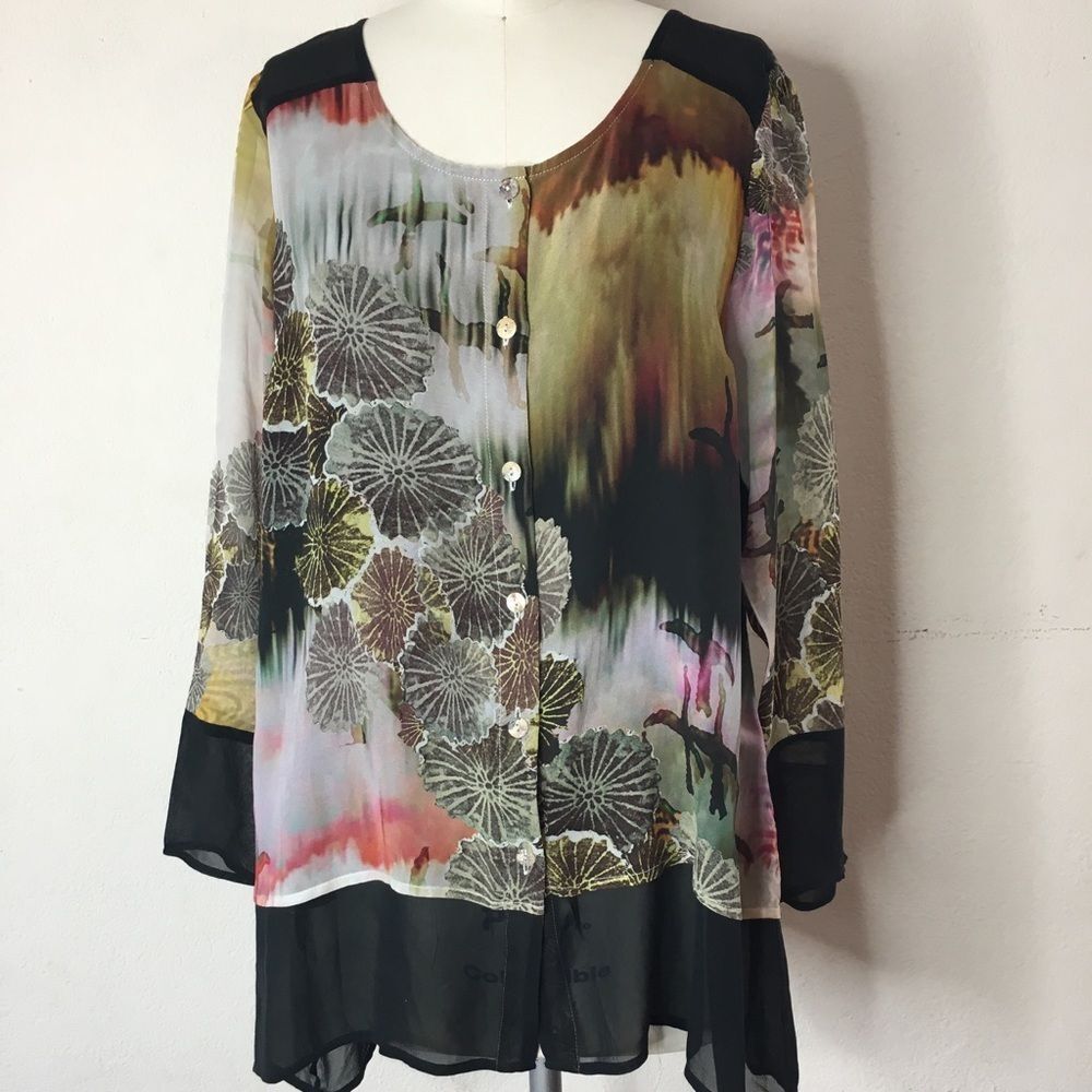 Citron Santa Monica summer silk shirt L